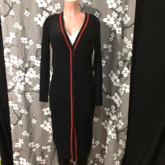 NWT JUICY COUTURE Black Duster Sweater Coat Jacket - Picture 3 of 8